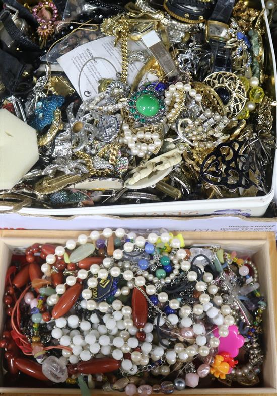 A large quantity of mixed costume jewellery.